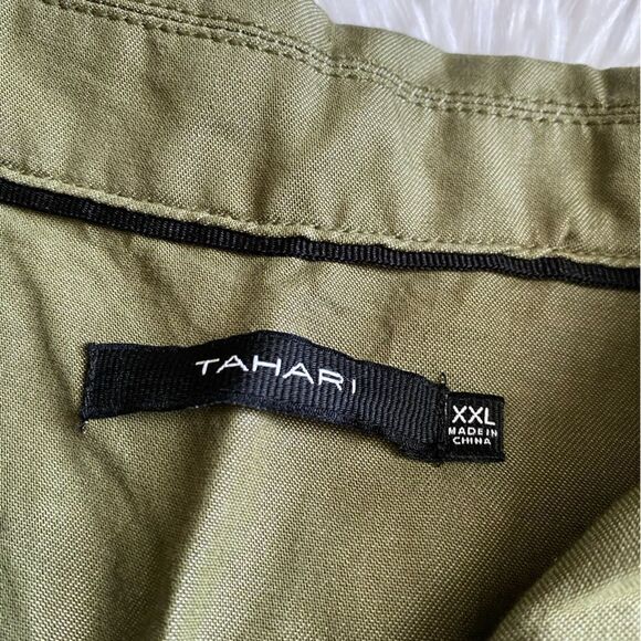 Tahari Olive Green Jacket New Snap Down Front Lyocell Womens Size XXL - Picture 7 of 8
